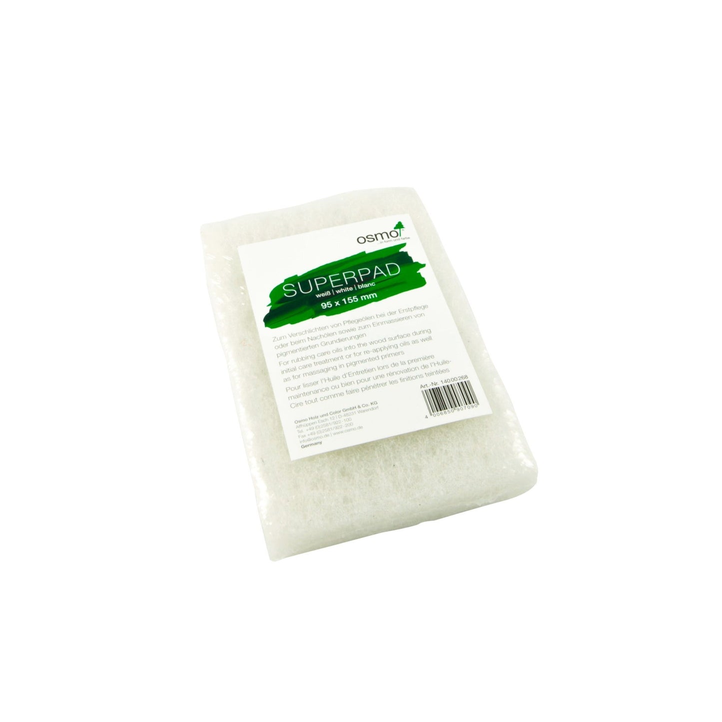 Almofada Branca 95x155mm de Aplicação de Óleo para Suporte Manual Osmo