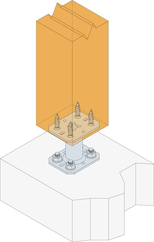 Pé de Prumo de Balaustrada em Aço 90x70mm