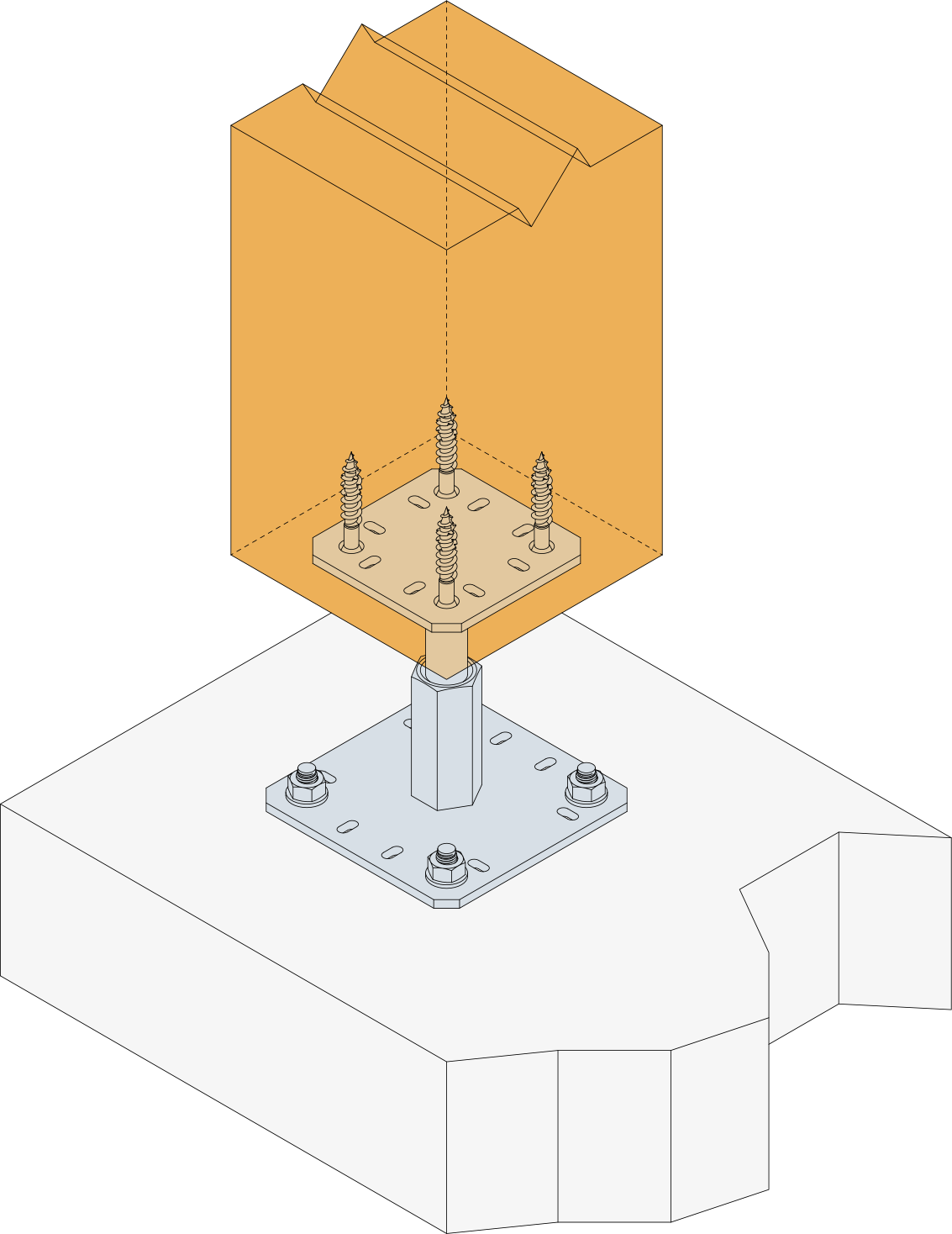 Pé de Prumo Regulável em Aço 130x130mm