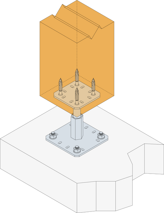 Pé de Prumo Regulável em Aço 130x130mm