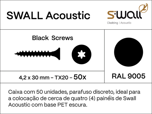 Parafuso para Swall Acoustic - Torx Ral 9005 4,2x30mm