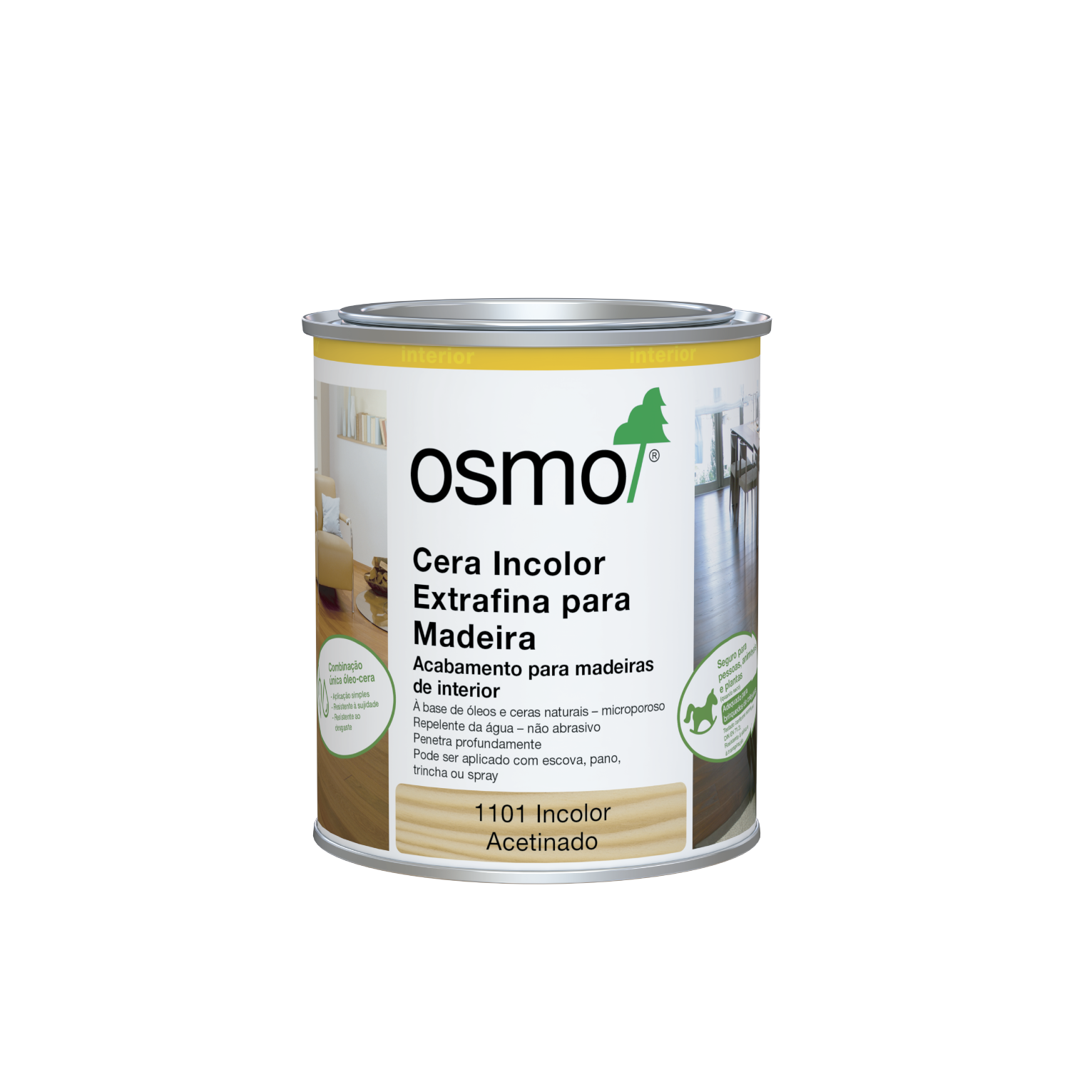 Cera Incolor Extrafina para Madeira Osmo 750ml - Ref. 1101 Incolor Acetinado