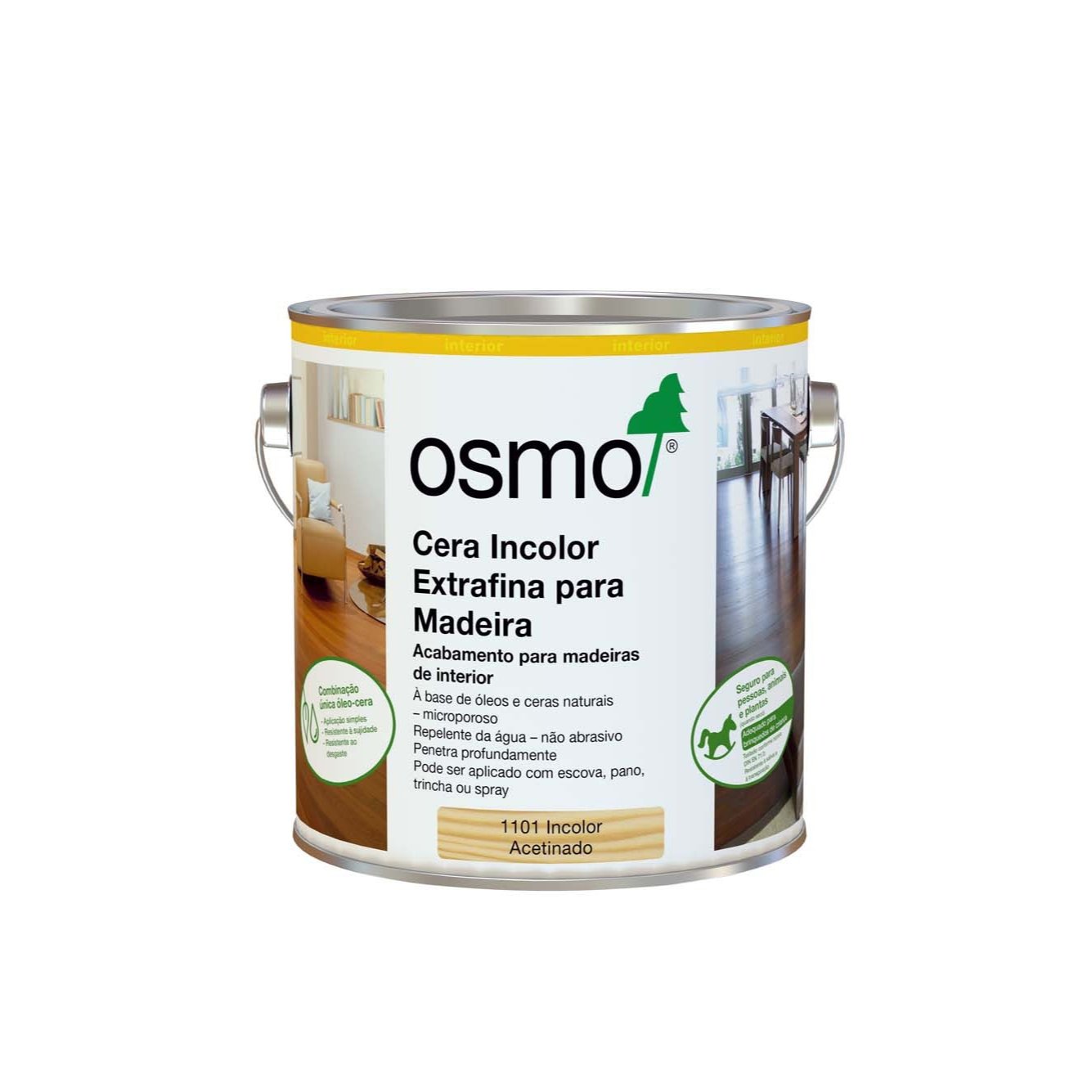 Cera Incolor Extrafina para Madeira Osmo 2,5L - Ref. 1101 Incolor Acetinado