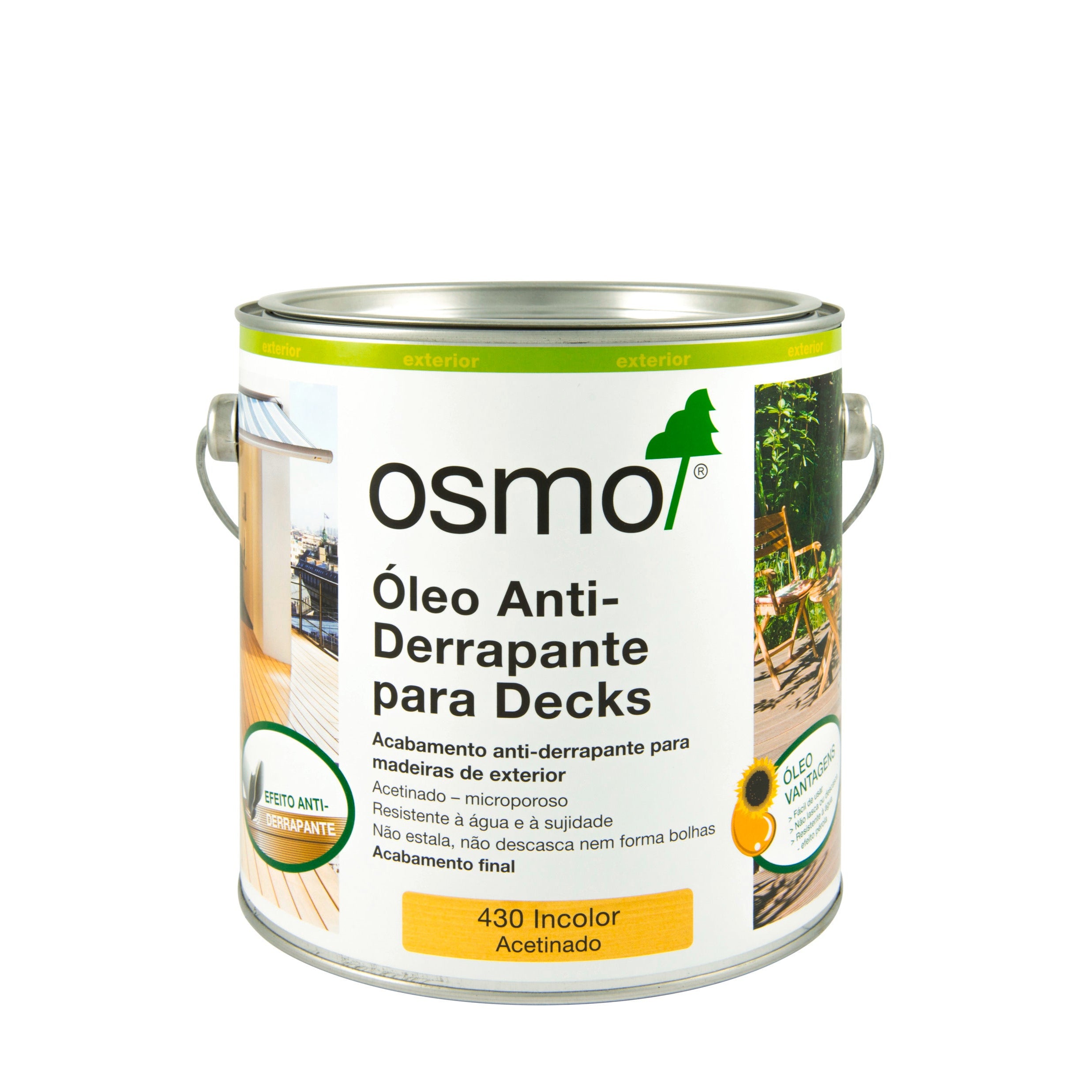 Óleo Antiderrapante para Decks Osmo 2.5L - Ref. 430 Incolor Acetinado