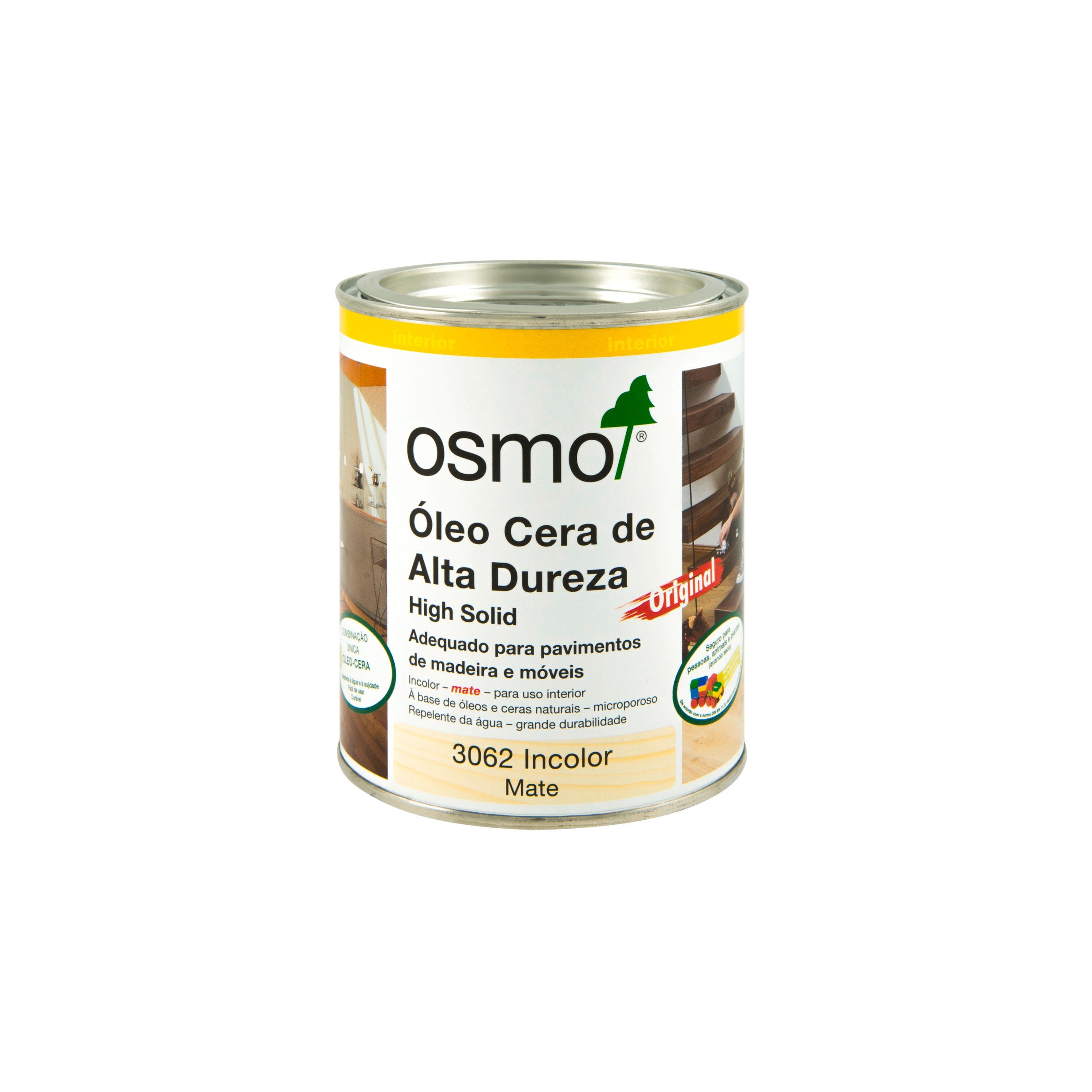 Óleo Cera de Alta Dureza Mate Osmo 750ml - Ref. 3062 Incolor Mate