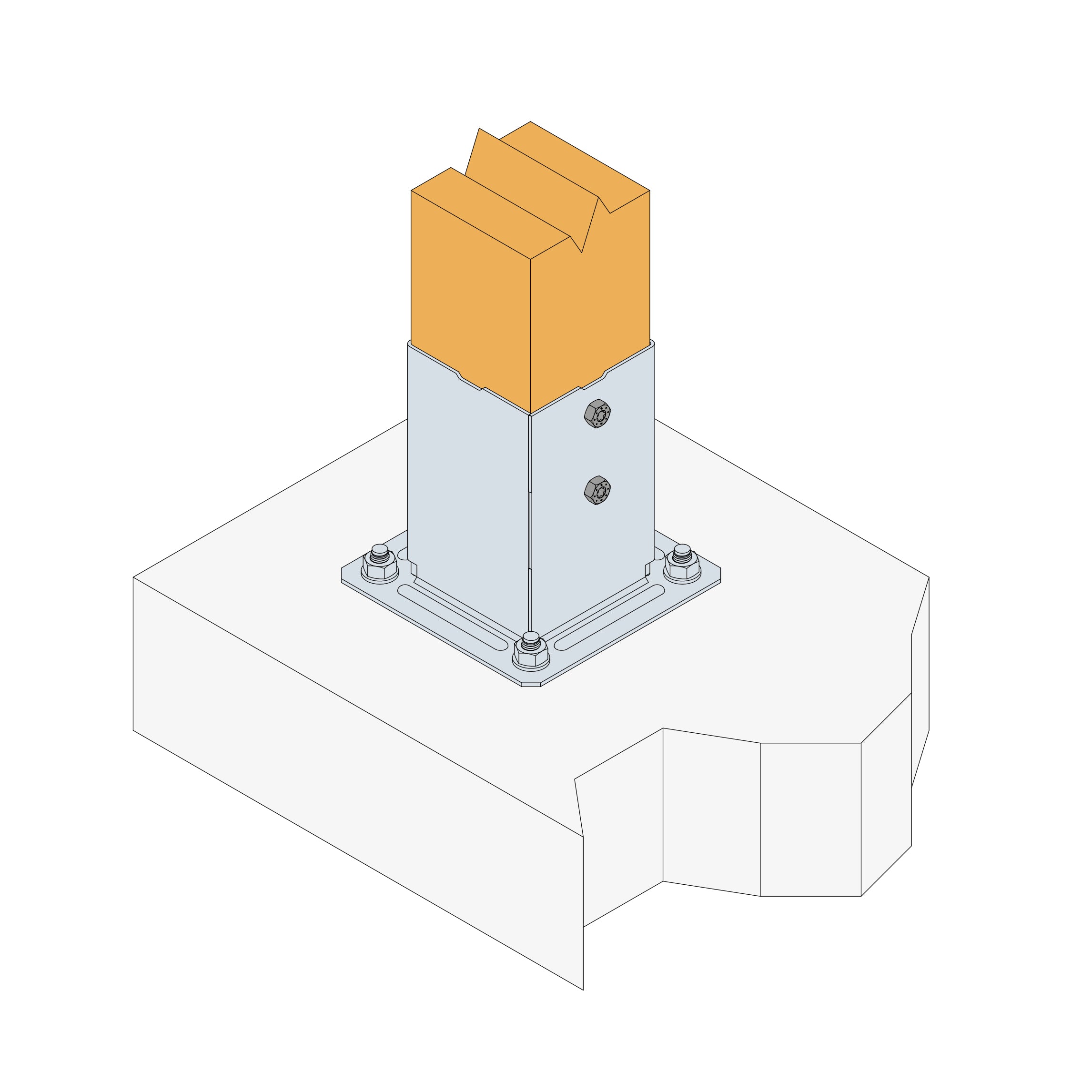 Pé de Poste de Jardim para Aparafusar 90x90mm
